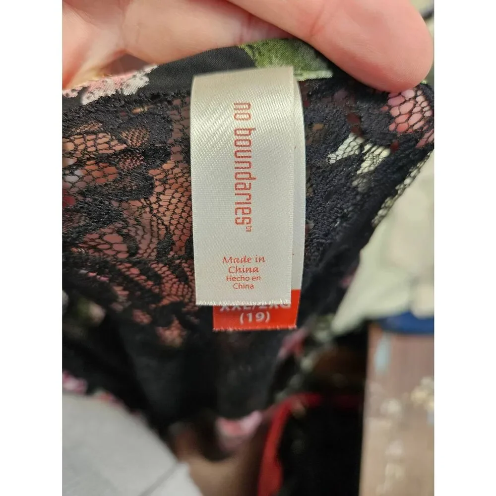 No Boundaries Floral Lace Back Kimono Size 2x - Picture 7 of 8